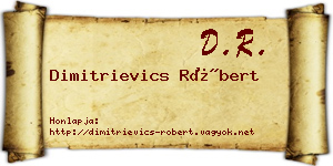 Dimitrievics Róbert névjegykártya